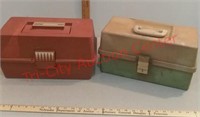 Lot of 2 vintage fishing tackle boxes Plano