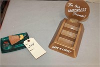 Vintage ashtray, matchbox holder