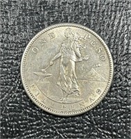 1912-S US Philippines 1 Peso BU *Rare Key Date