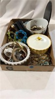 Costume jewelry, wallet, dishes