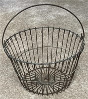 Vintage Metal Wire Handled Apple Basket