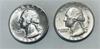 2 Uncirculated Silver Quarters