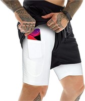 OEBLD Mens Athletic Shorts 2-in-1 Gym Workout