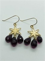 $1262 14K Garnet Earrings