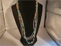 Multi strand bead necklace