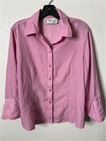 Vintage Pink Polka Dot Femme Button Up Shirt