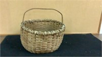 Vintage Gathering Basket with Bent Wood Handle by