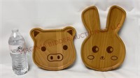 Boston Int'l Wooden Animal Face Plates for Kids