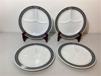 Vintage Pyrex Autumn Bands Gray Divided Plates