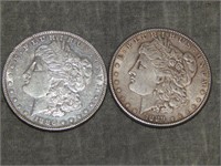 1886 & 1889 Morgan SILVER Dollars
