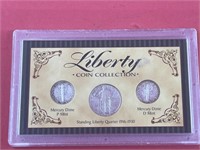 Display w/ 3 Silver Coins