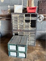 3 bolt bins with miscellaneous nuts and bolts