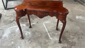 Early Mahogany Flip Top Game Table w/ Drawer