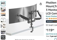 Pholiten Triple Monitor Stand,Triple Monitor Mount