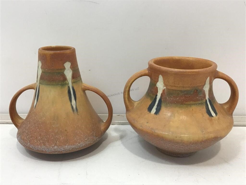 Pair Of Roseville Montacello Double Handled