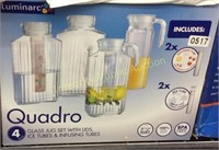 Quadro Glass Jug Set with Lids *see desc