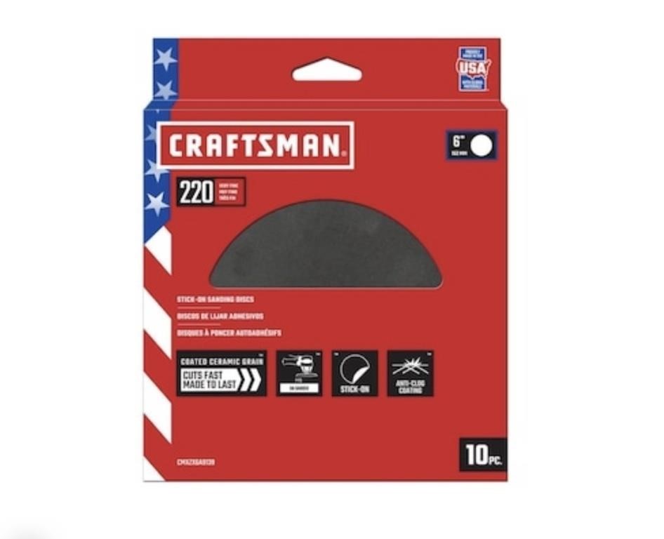 CRAFTSMAN 6 In PSA Ceramic Alumina Disc Sandpaper