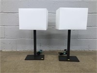 (2) Modern Metal Table Lamps