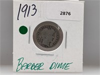 19136 90% Silv Barber Dime