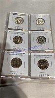 6 uncirculated Jefferson nickels