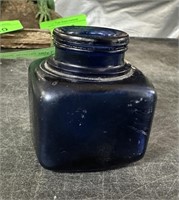 ANTIQUE GLASS INKWELL INK WELL COBALT