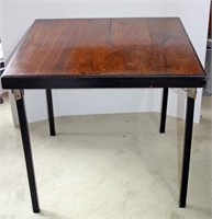 Early Card Table with Two Piece Wood Top