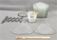 Glass Snack Trays; Ice Bucket etc