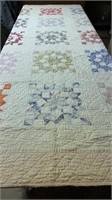 Vintage Quilt 55"x83" shows wear & light stains