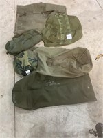 Various military duffel bags