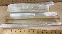 6 Selenite healing crystal wands