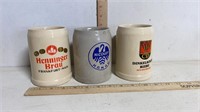 3 German Stoneware Beer Steins