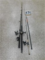 4 Fishing Rods & Reels
