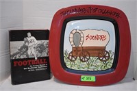 University of Oklahoma Platter & Football Vintage