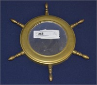 12" Solid Brass Ship's Wheel Mirror