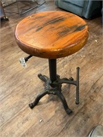 Antique wooden and cast iron stool