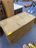 Wooden Chest Lined w/ Burlap 36"x18"x22"