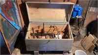 Large wooden Tool Chest/Toolbox with a variety of