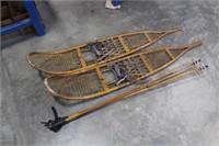 Set of Snow Shoes and Poles