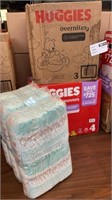 1 LOT  2-HUGGIES DIAPERS SIZE 4, 156  CT./ 1-