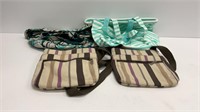 (4) Thirty One bags, (2) beach bags, (2) over the