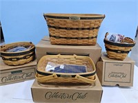 4 LONGABERGER BASKETS-1999 RENEWAL COLLECTOR'S CLU