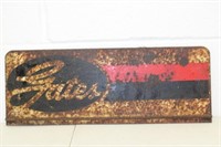 Vintage Gates Sign 6.5x17.5