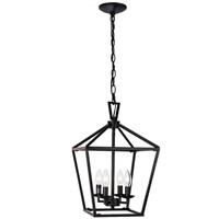 Pendant Light, Adjustable Height Square Cage