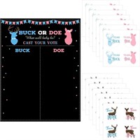 Baby Gender Reveal Board with Stickers 72 Pcs Deer