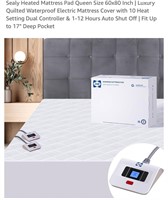 Sealy Heated Mattress Pad Queen Size 60x80 Inch