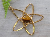 TIGERS EYE STAR PENDANT ROCK STONE LAPIDARY SPECIM