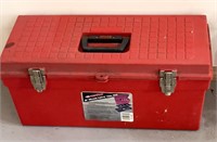 Tool box with lift out tray and assorted tools as
