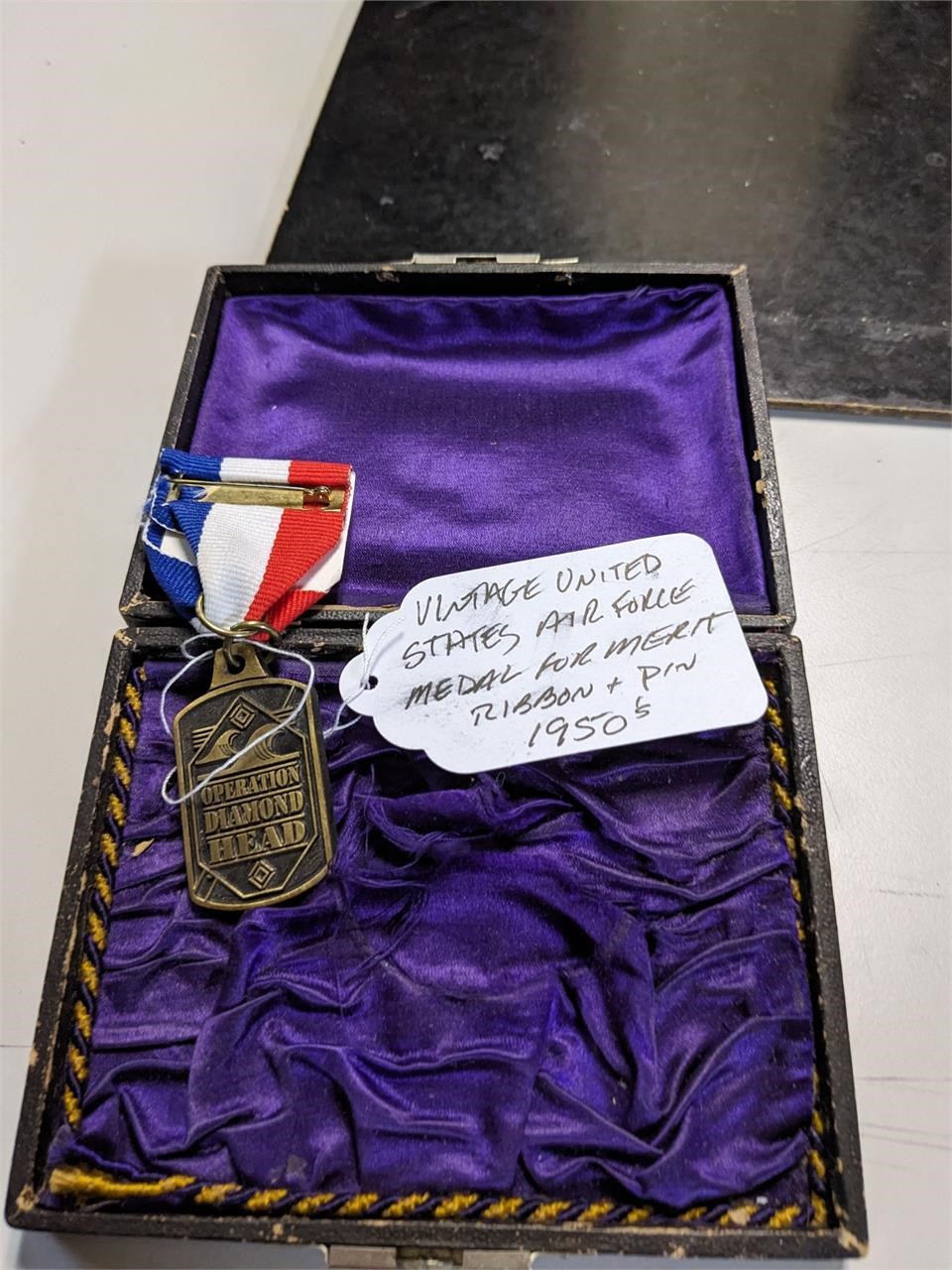 VTG US Airforce Medal for Merit Ribbon & Pin