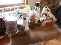 (2) Boxes w/ Cleaning Supplies-WD40, Bath Salts,