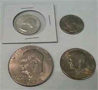1964 Silver Quarter, 1970 Quarter, Bicentennial